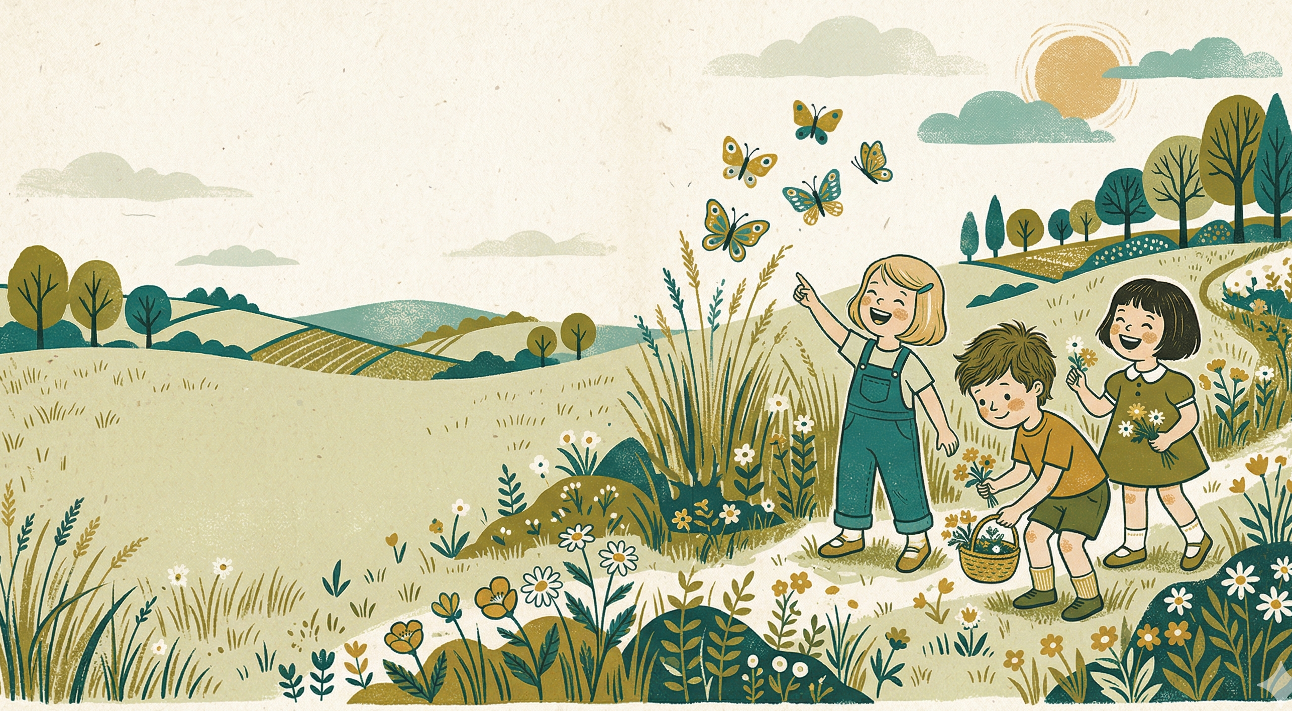 Children exploring outdoors